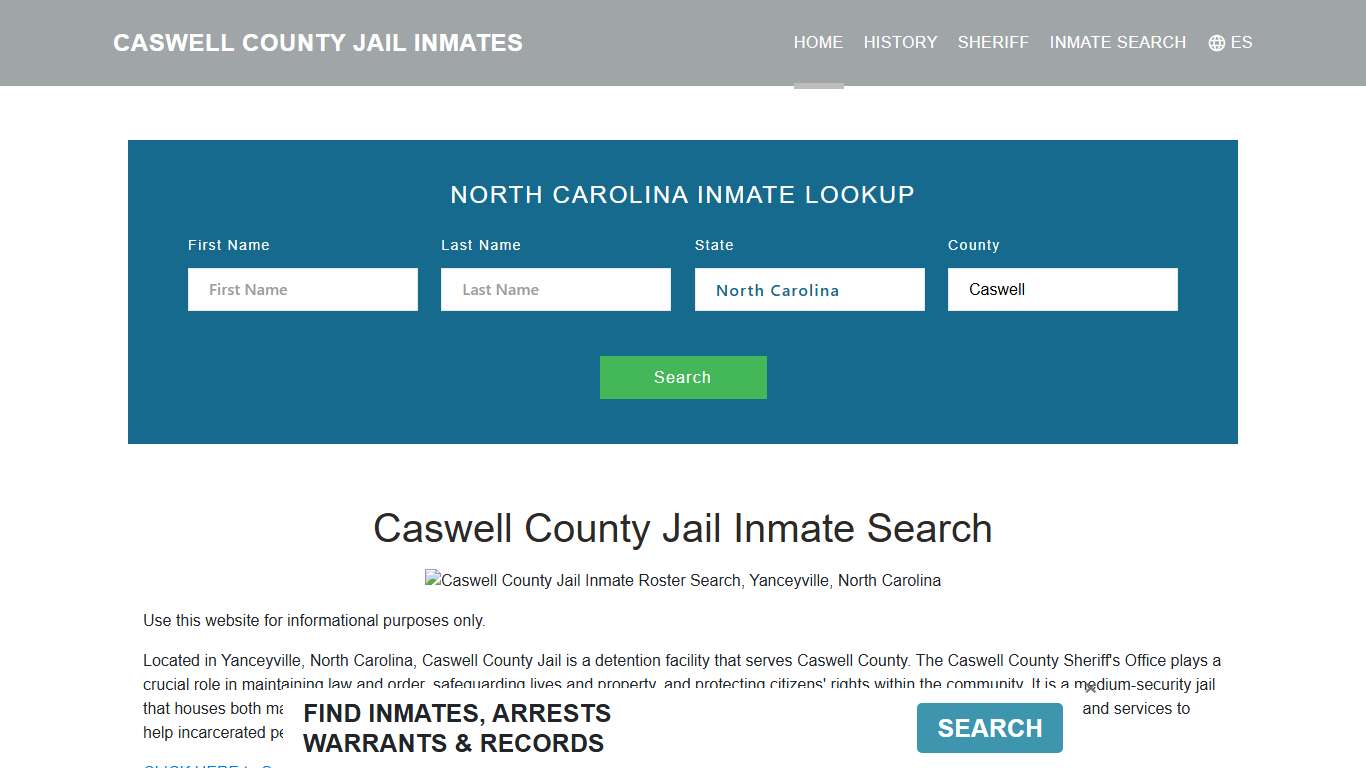 Caswell County Jail Inmate Roster Lookup, Yanceyville, NC