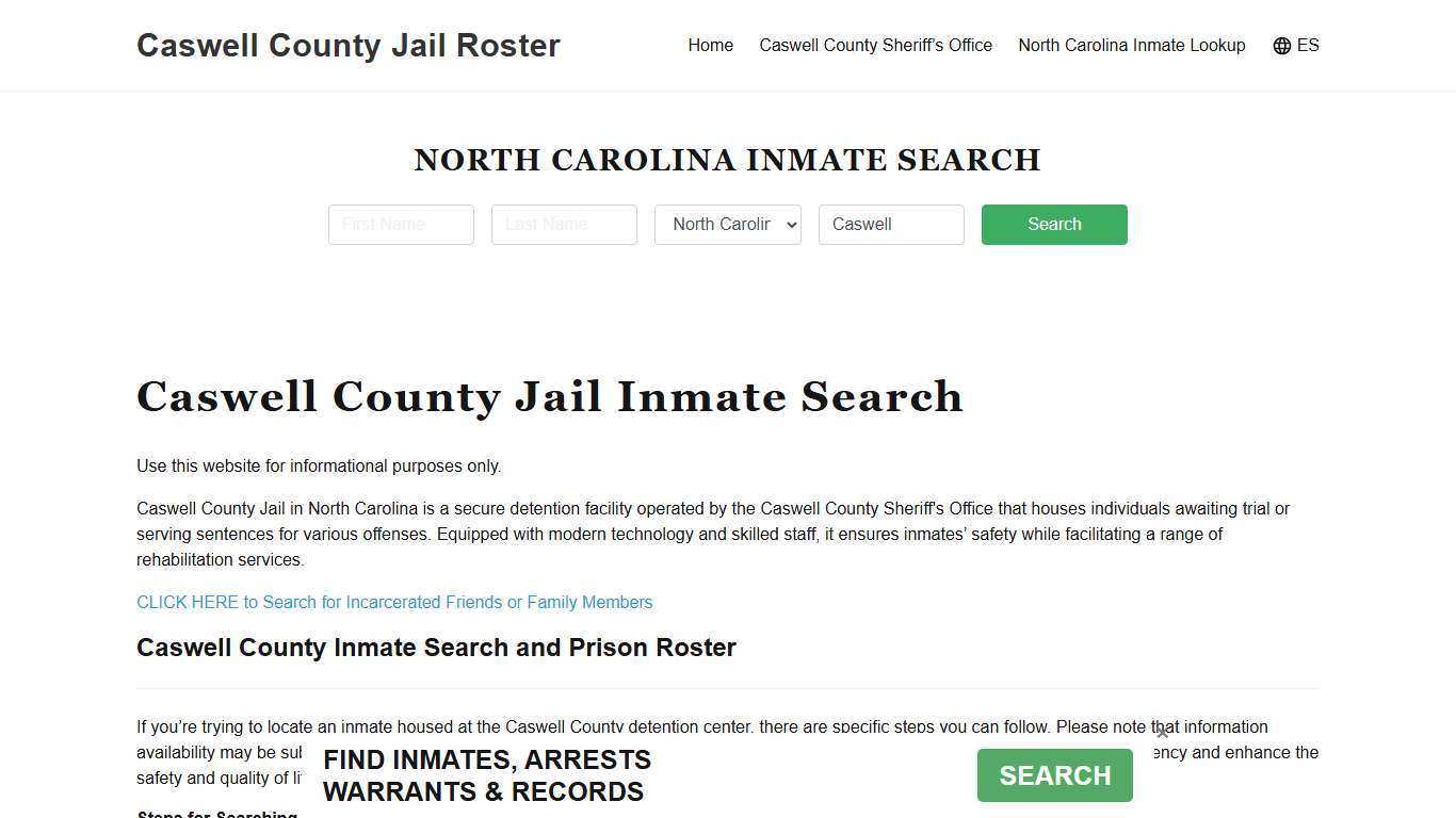 Caswell County Jail Roster Lookup, NC, Inmate Search
